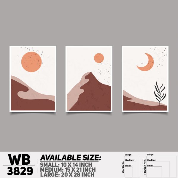 DDecorator Landscape Horizon Art (Set of 3) Wall Canvas Wall Poster Wall Board - 3 Size Available - WB3829 - DDecorator