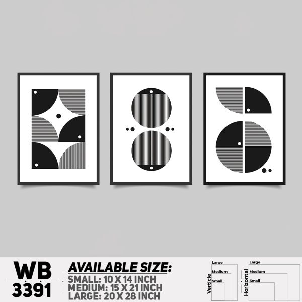 DDecorator Abstract ArtWork (Set of 3) Wall Canvas Wall Poster Wall Board - 3 Size Available - WB3391 - DDecorator
