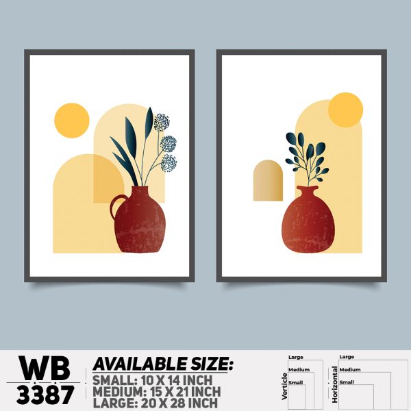 DDecorator Flower And Leaf ArtWork (Set of 3) Wall Canvas Wall Poster Wall Board - 3 Size Available - WB3387 - DDecorator