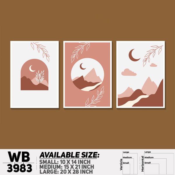 DDecorator Landscape Abstract Art (Set of 3) Wall Canvas Wall Poster Wall Board - 3 Size Available - WB3983 - DDecorator