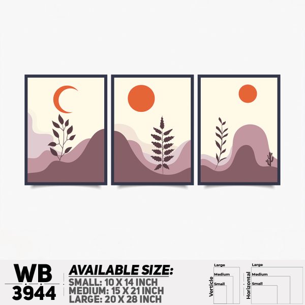 DDecorator Flower And Leaf ArtWork (Set of 3) Wall Canvas Wall Poster Wall Board - 3 Size Available - WB3944 - DDecorator