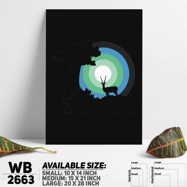 DDecorator Deer Digital Illustration Wall Canvas Wall Poster Wall Board - 3 Size Available - WB2663 - DDecorator