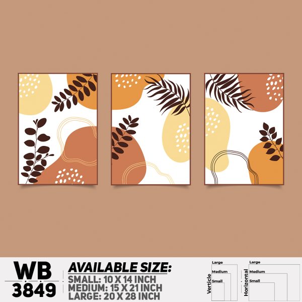 DDecorator Flower And Leaf ArtWork (Set of 3) Wall Canvas Wall Poster Wall Board - 3 Size Available - WB3849 - DDecorator