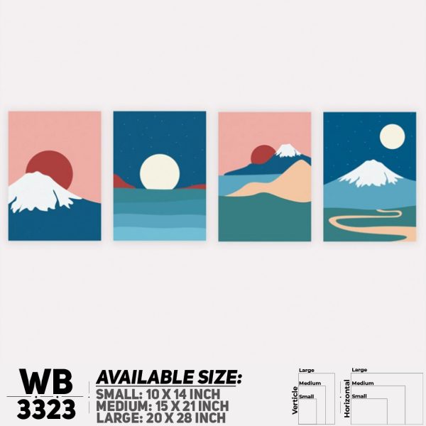 DDecorator Modern Landscape ArtWork (Set of 4) Wall Canvas Wall Poster Wall Board - 3 Size Available - WB3323 - DDecorator