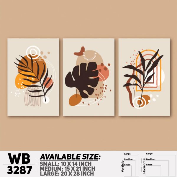 DDecorator Modern Leaf ArtWork (Set of 3) Wall Canvas Wall Poster Wall Board - 3 Size Available - WB3287 - DDecorator