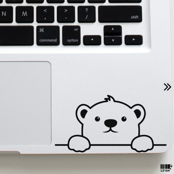 DDecorator Baby Polar Bear Watching Laptop Sticker Vinyl Decal Removable Laptop Stickers For Any Kind of Laptop - LS164 - DDecorator