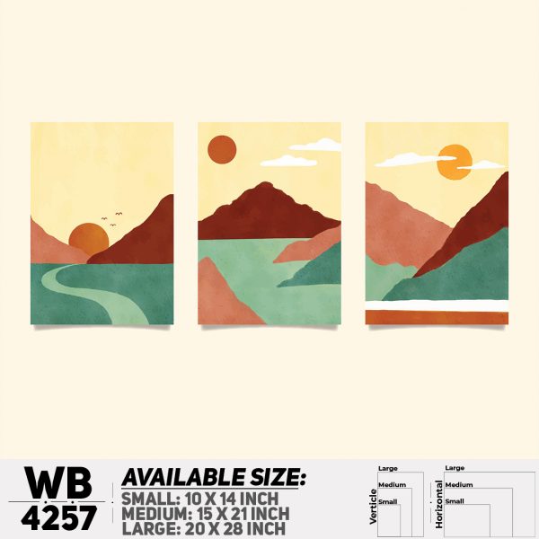 DDecorator Landscape & Horizon Design (Set of 3) Wall Canvas Wall Poster Wall Board - 3 Size Available - WB4257 - DDecorator