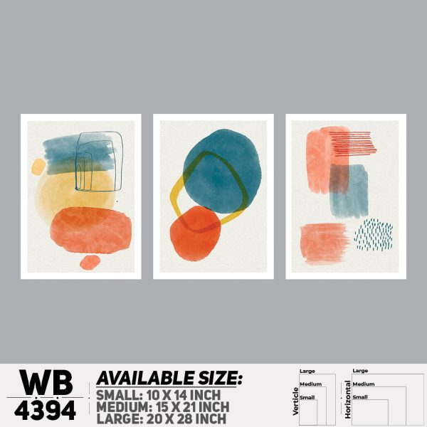 DDecorator Abstract Art (Set of 3) Wall Canvas Wall Poster Wall Board - 3 Size Available - WB4394 - DDecorator