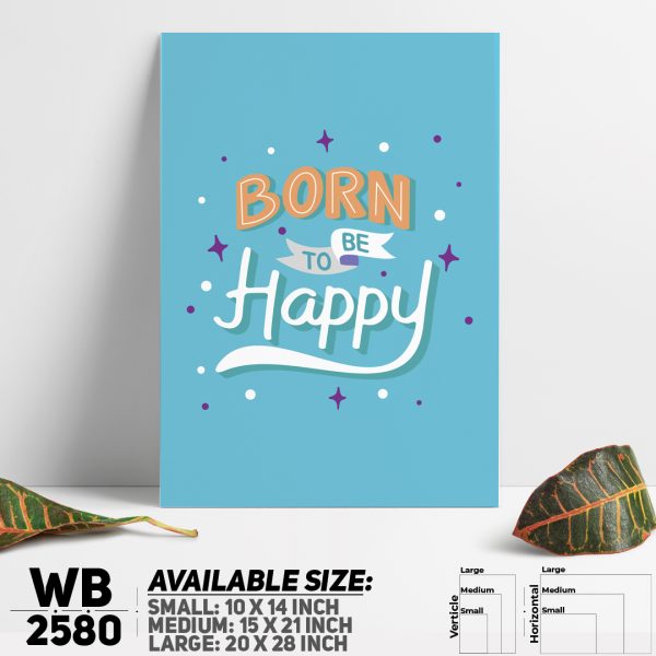 DDecorator Born To Be Happy - Motivational Wall Canvas Wall Poster Wall Board - 3 Size Available - WB2580 - DDecorator