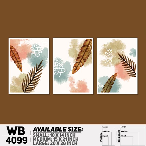 DDecorator Water Painting Flower & Leaf (Set of 3) Wall Canvas Wall Poster Wall Board - 3 Size Available - WB4099 - DDecorator