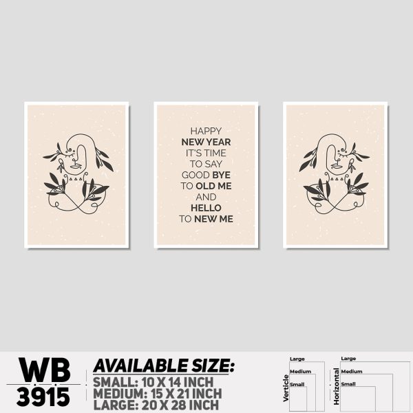 DDecorator Motivational & Line Art (Set of 3) Wall Canvas Wall Poster Wall Board - 3 Size Available - WB3915 - DDecorator