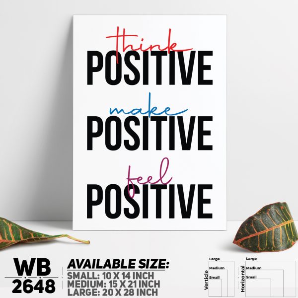 DDecorator Positive Positivity - Motivational Wall Canvas Wall Poster Wall Board - 3 Size Available - WB2648 - DDecorator