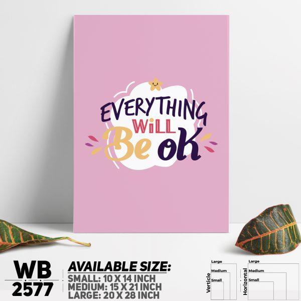 DDecorator Everything Will Be Ok - Motivational Wall Canvas Wall Poster Wall Board - 3 Size Available - WB2577 - DDecorator