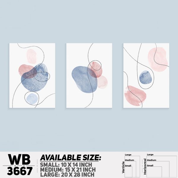 DDecorator Flower And Leaf ArtWork (Set of 3) Wall Canvas Wall Poster Wall Board - 3 Size Available - WB3667 - DDecorator