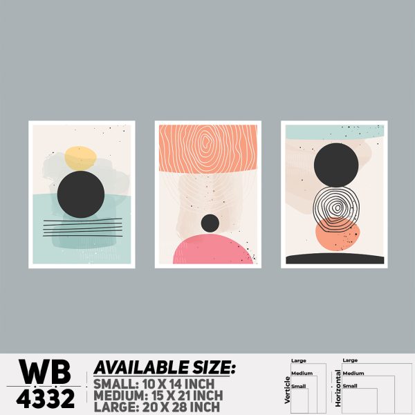 DDecorator Abstract Art (Set of 3) Wall Canvas Wall Poster Wall Board - 3 Size Available - WB4332 - DDecorator