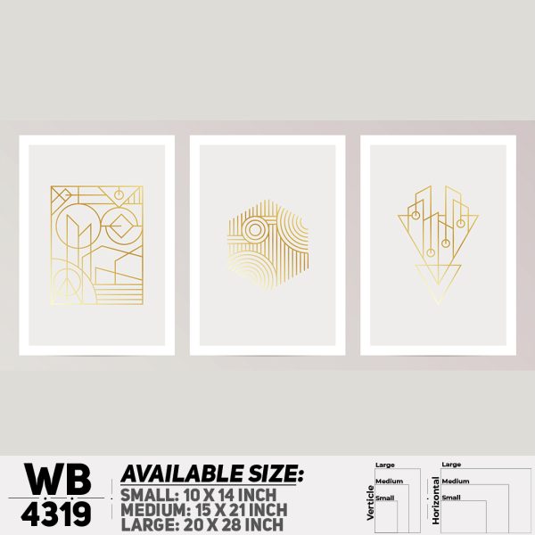 DDecorator Abstract Art (Set of 3) Wall Canvas Wall Poster Wall Board - 3 Size Available - WB4319 - DDecorator