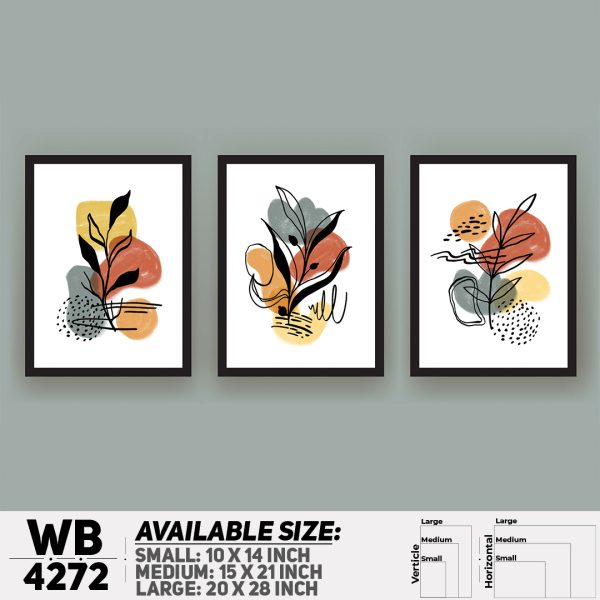 DDecorator Flower & Leaf Painting Art (Set of 3) Wall Canvas Wall Poster Wall Board - 3 Size Available - WB4272 - DDecorator
