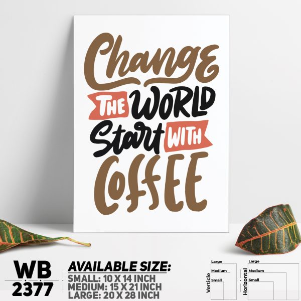 DDecorator Start With Coffee - Motivational Wall Canvas Wall Poster Wall Board - 3 Size Available - WB2377 - DDecorator