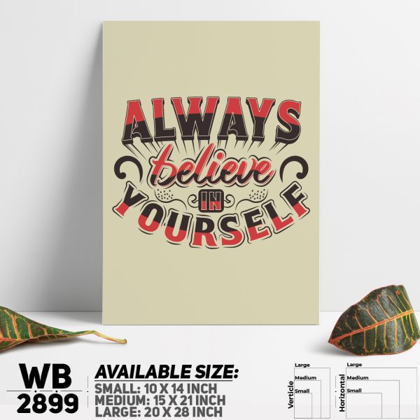 DDecorator Believe In Yourself - Motivational Wall Canvas Wall Poster Wall Board - 3 Size Available - WB2899 - DDecorator