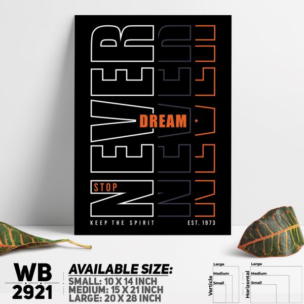 DDecorator Never Stop Dreaming - Motivational Wall Canvas Wall Poster Wall Board - 3 Size Available - WB2921 - DDecorator