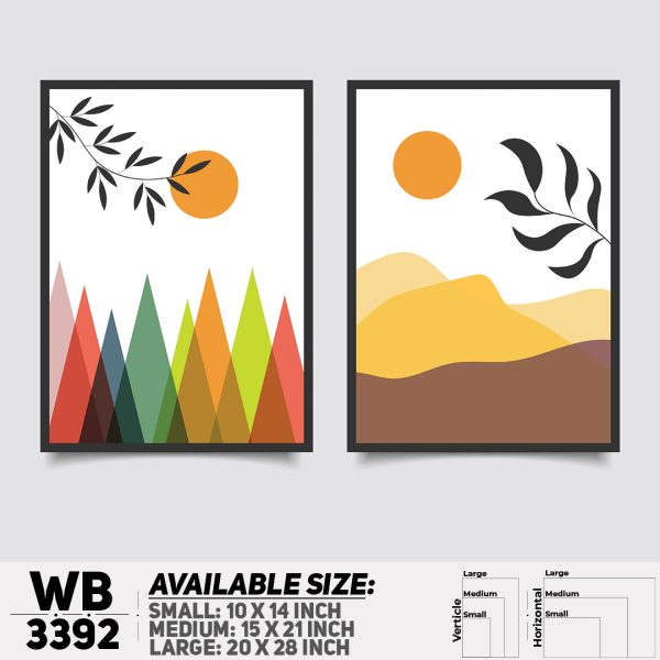 DDecorator Landscape Horizon Art (Set of 2) Wall Canvas Wall Poster Wall Board - 3 Size Available - WB3392 - DDecorator