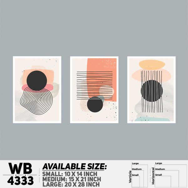 DDecorator Abstract Art (Set of 3) Wall Canvas Wall Poster Wall Board - 3 Size Available - WB4333 - DDecorator
