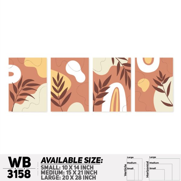 DDecorator Modern Leaf ArtWork (Set of 4) Wall Canvas Wall Poster Wall Board - 3 Size Available - WB3158 - DDecorator