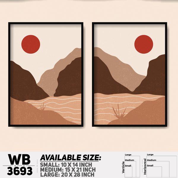 DDecorator Landscape Horizon Art (Set of 2) Wall Canvas Wall Poster Wall Board - 3 Size Available - WB3693 - DDecorator