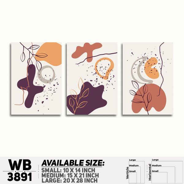 DDecorator Abstract ArtWork (Set of 3) Wall Canvas Wall Poster Wall Board - 3 Size Available - WB3891 - DDecorator