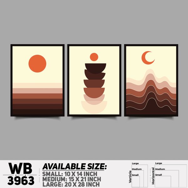 DDecorator Abstract ArtWork (Set of 3) Wall Canvas Wall Poster Wall Board - 3 Size Available - WB3963 - DDecorator