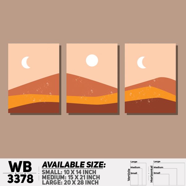 DDecorator Landscape Horizon Art (Set of 3) Wall Canvas Wall Poster Wall Board - 3 Size Available - WB3378 - DDecorator