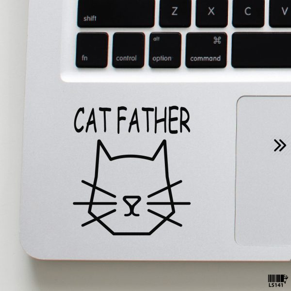 DDecorator Cat Father Laptop Sticker Vinyl Decal Removable Laptop Stickers For Any Kind of Laptop - LS141 - DDecorator
