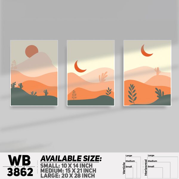 DDecorator Landscape Horizon Art (Set of 3) Wall Canvas Wall Poster Wall Board - 3 Size Available - WB3862 - DDecorator