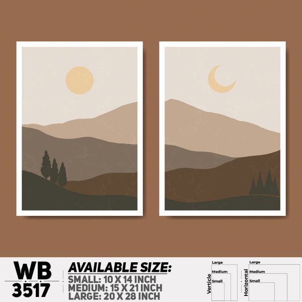 DDecorator Landscape Horizon Art (Set of 2) Wall Canvas Wall Poster Wall Board - 3 Size Available - WB3517 - DDecorator