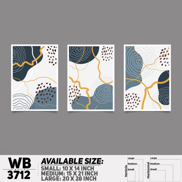 DDecorator Abstract ArtWork (Set of 3) Wall Canvas Wall Poster Wall Board - 3 Size Available - WB3712 - DDecorator