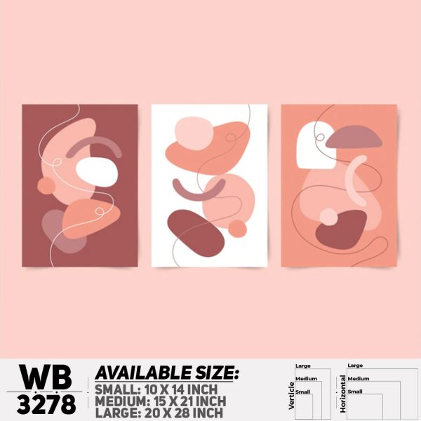 DDecorator Modern Abstract ArtWork (Set of 3) Wall Canvas Wall Poster Wall Board - 3 Size Available - WB3278 - DDecorator
