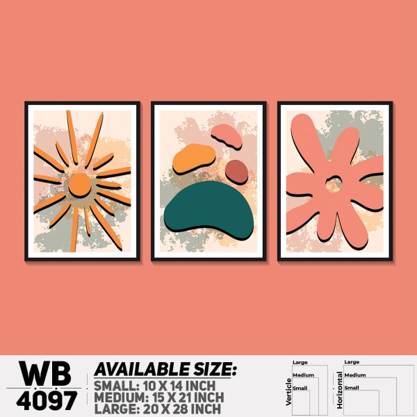 DDecorator Abstract Art (Set of 3) Wall Canvas Wall Poster Wall Board - 3 Size Available - WB4097 - DDecorator