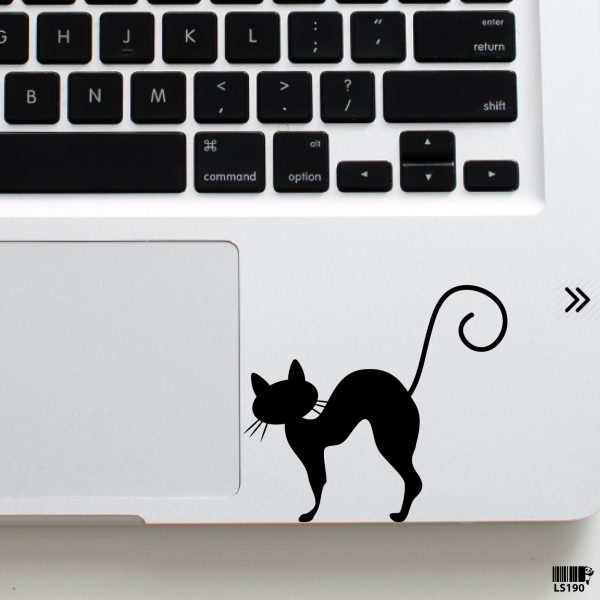 DDecorator Angry Cat with Long Tail (Right) Laptop Sticker Vinyl Decal Removable Laptop Stickers For Any Kind of Laptop - LS190 - DDecorator