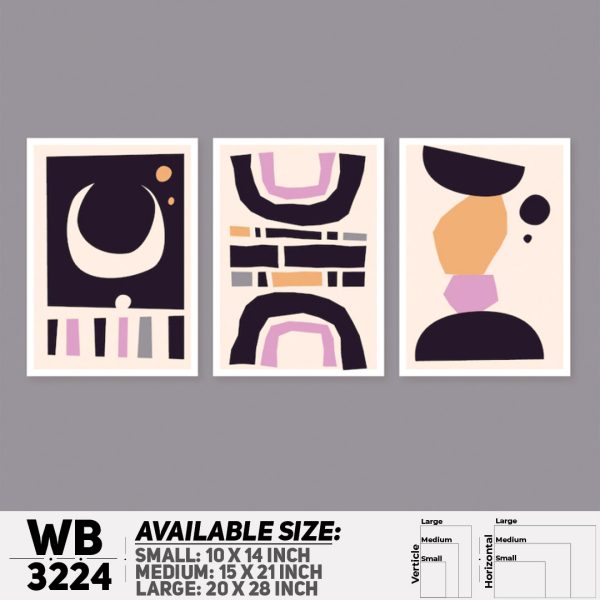 DDecorator Modern Abstract ArtWork (Set of 3) Wall Canvas Wall Poster Wall Board - 3 Size Available - WB3224 - DDecorator