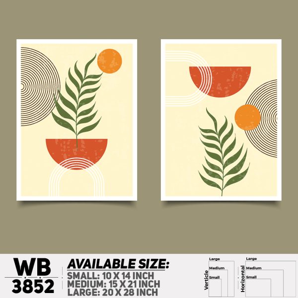DDecorator Flower And Leaf ArtWork (Set of 2) Wall Canvas Wall Poster Wall Board - 3 Size Available - WB3852 - DDecorator