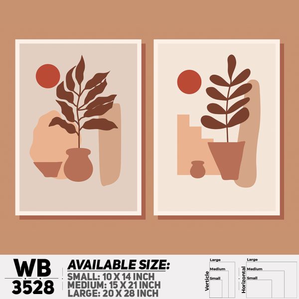 DDecorator Flower And Leaf ArtWork (Set of 2) Wall Canvas Wall Poster Wall Board - 3 Size Available - WB3528 - DDecorator