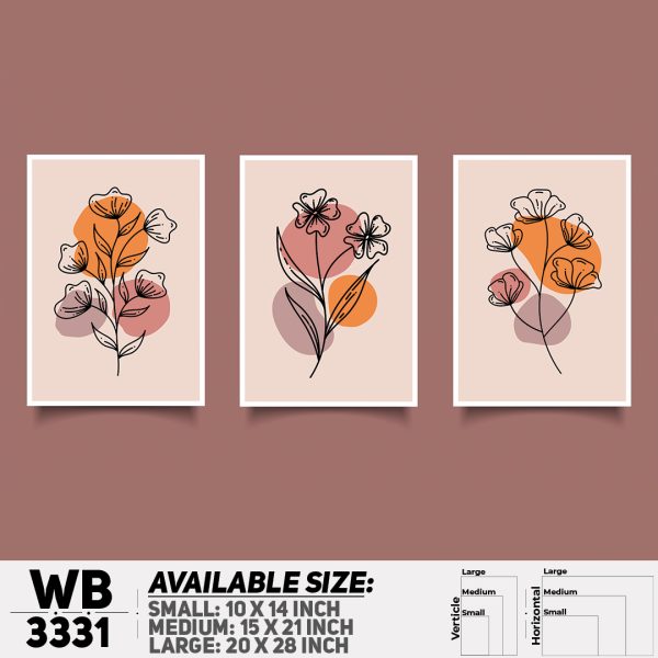 DDecorator Flower ArtWork (Set of 3) Wall Canvas Wall Poster Wall Board - 3 Size Available - WB3331 - DDecorator