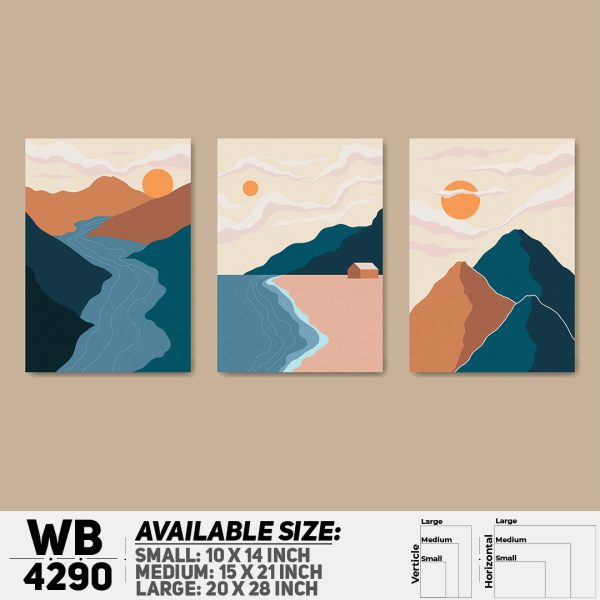 DDecorator Landscape & Horizon Design (Set of 3) Wall Canvas Wall Poster Wall Board - 3 Size Available - WB4290 - DDecorator