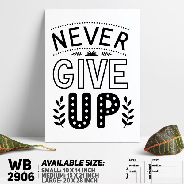 DDecorator Never Give Up - Motivational Wall Canvas Wall Poster Wall Board - 3 Size Available - WB2906 - DDecorator