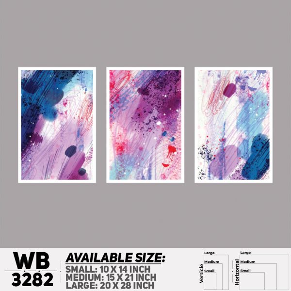 DDecorator Modern Abstract ArtWork (Set of 3) Wall Canvas Wall Poster Wall Board - 3 Size Available - WB3282 - DDecorator