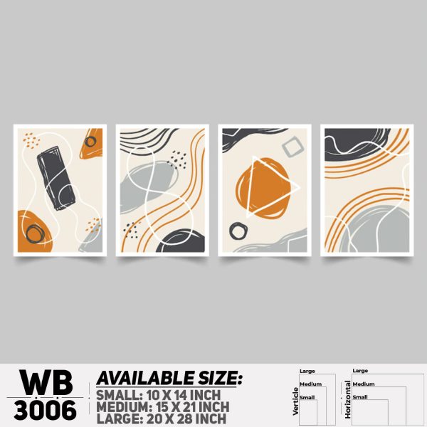 DDecorator Modern Abstract ArtWork (Set of 4) Wall Canvas Wall Poster Wall Board - 3 Size Available - WB3006 - DDecorator