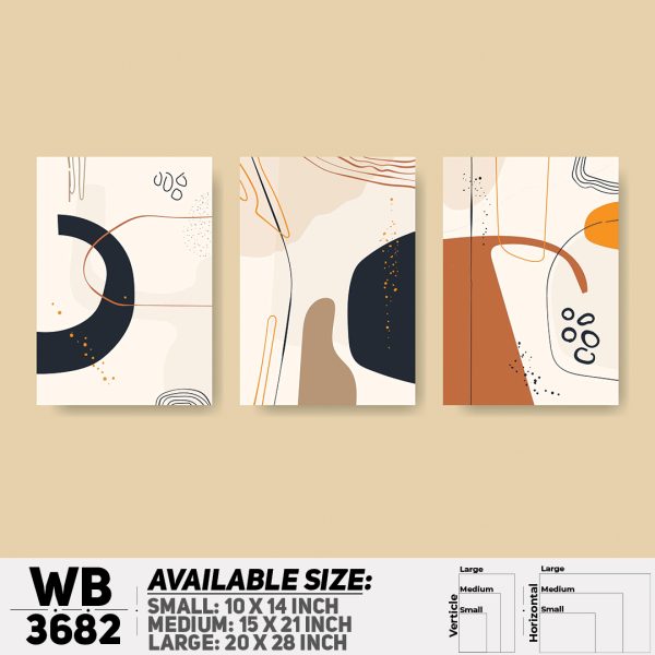 DDecorator Abstract ArtWork (Set of 3) Wall Canvas Wall Poster Wall Board - 3 Size Available - WB3682 - DDecorator