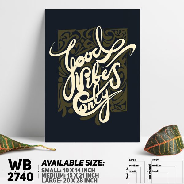 DDecorator Good Vibes Only - Motivational Wall Canvas Wall Poster Wall Board - 3 Size Available - WB2740 - DDecorator