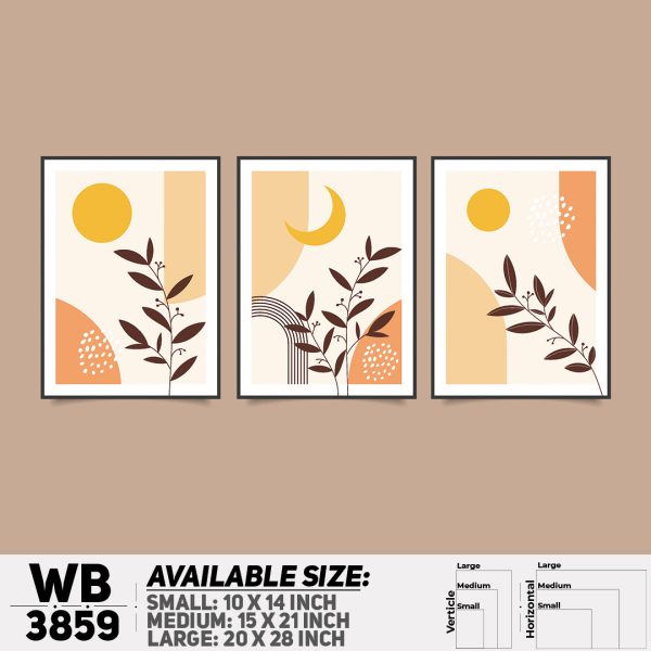 DDecorator Flower And Leaf ArtWork (Set of 3) Wall Canvas Wall Poster Wall Board - 3 Size Available - WB3859 - DDecorator