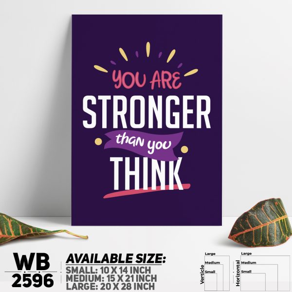 DDecorator You're Stronger Than You Think - Motivational Wall Canvas Wall Poster Wall Board - 3 Size Available - WB2596 - DDecorator